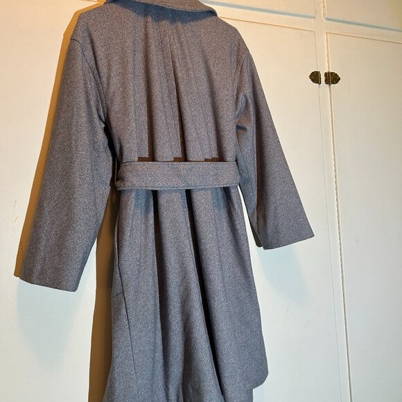 A New Day Women's Gray Belted Longline Wrap Collar Lined Coat Size Medium - Picture 2 of 12